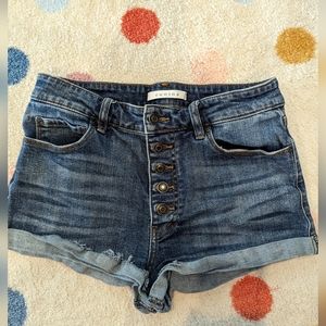 Size M dark wash high waist shorts